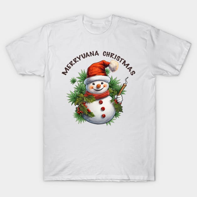 Merryjuana Christmas T-Shirt by MZeeDesigns